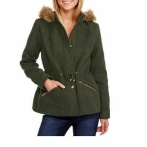 Maxwell Studio Women's Faux Wool Hooded Coat with